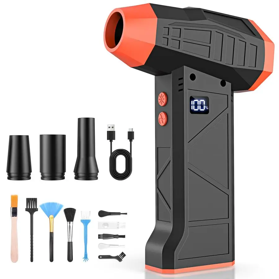 Compressed Air Duster, 110000RPM Cordless Portable Air Blower Mini Powerful Jet Dry Blower 4 Adjustable Speeds Levels Rechargeab
Compressed Air Duster, 110000RPM Cordless Portable Air Blower Mini Powerful Jet Dry Blower 4 Adjustable Speeds Levels Rechargeab