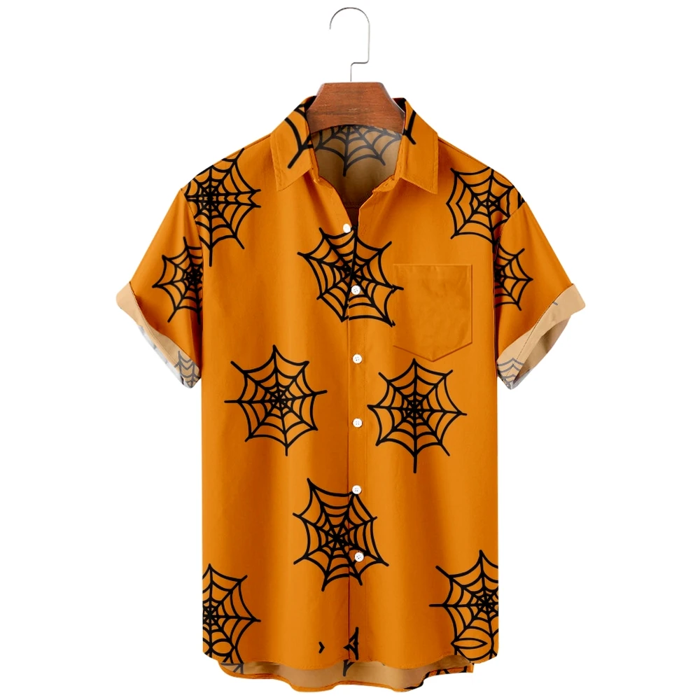 2022 new men's casual breathable short sleeve top fashion Lapel men's shirt Hawaii with beach halloween spider web
2022 new men's casual breathable short sleeve top fashion Lapel men's shirt Hawaii with beach halloween spider web