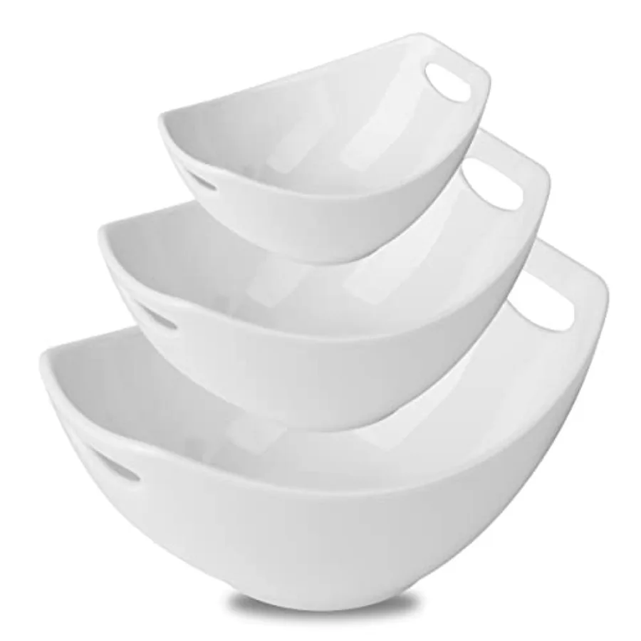Serving Bowls with Handles Serving Dishes Porcelain Salad Bowls Mixing Bowl for Entertaining Nesting Bowl Set of 3 Microwave Di
Serving Bowls with Handles Serving Dishes Porcelain Salad Bowls Mixing Bowl for Entertaining Nesting Bowl Set of 3 Microwave Di