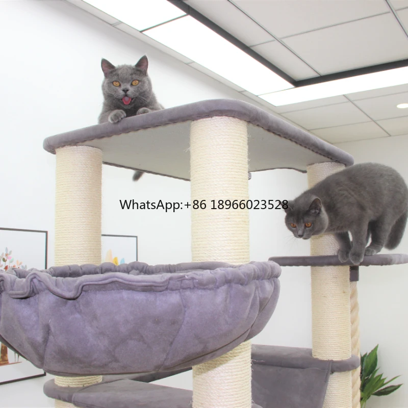 new design Manufacture Multi-story big cat tree with cat house and hammock big Cat tower
new design Manufacture Multi-story big cat tree with cat house and hammock big Cat tower
