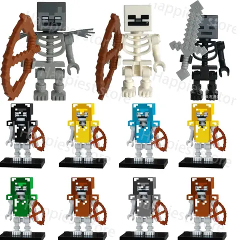 MOC Medieval Skeleton Building Block Corps Series Soldiers Army  Military Weapons Spear Sword Accessories Brick Kids Toys Gift