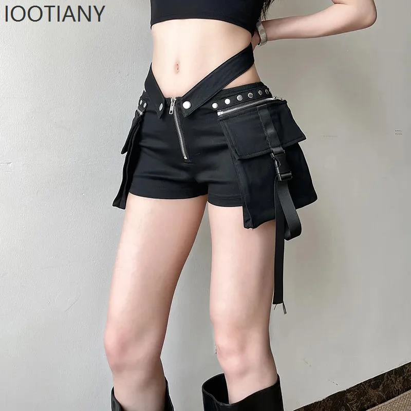 Gothic Black V-Waisted Pocket Shorts Dark Style Low Waist Shorts Y2K Aesthetic Mini Short Pants Women Clothing 2026
Gothic Black V-Waisted Pocket Shorts Dark Style Low Waist Shorts Y2K Aesthetic Mini Short Pants Women Clothing 2026
