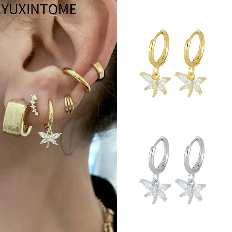 925 Sterling Silver Ear Needle Cute Dragonfly Pendant Earrings For Women Shiny Zircon Geometry Hoop Earrings Fashion Jewelry
925 Sterling Silver Ear Needle Cute Dragonfly Pendant Earrings For Women Shiny Zircon Geometry Hoop Earrings Fashion Jewelry