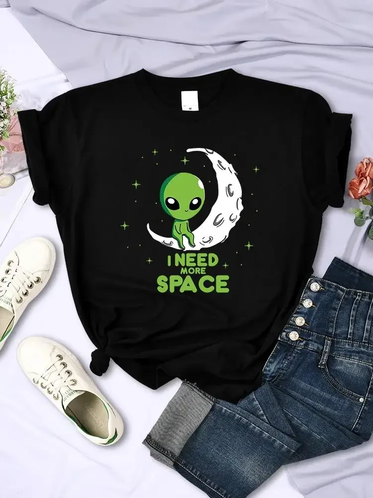 Женская футболка с надписью «I Need More Space Green Alien», забавные уличные футболки с коротким рукавом, мужские повседневные топы в стиле Харадзюку, футболка, мягкая женская одежда
Женская футболка с надписью «I Need More Space Green Alien», забавные уличные футболки с коротким рукавом, мужские повседневные топы в стиле Харадзюку, футболка, мягкая женская одежда