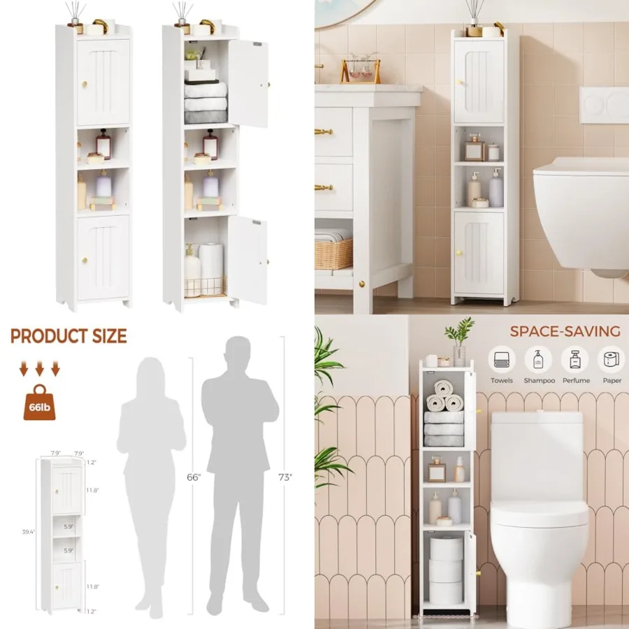 Slim Bathroom Storage Cabinet Corner Narrow Cabinet with 2 Doors and Adjustable Shelf Freestanding Small Bathroom Organizers an
Slim Bathroom Storage Cabinet Corner Narrow Cabinet with 2 Doors and Adjustable Shelf Freestanding Small Bathroom Organizers an