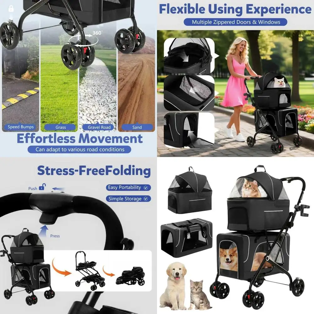 Складная коляска 3-в-1 для собак и кошек, с подстаканником, съемными переносками, ремнем безопасности, моющимся чехлом, съемными подушечками,
Складная коляска 3-в-1 для собак и кошек, с подстаканником, съемными переносками, ремнем безопасности, моющимся чехлом, съемными подушечками,