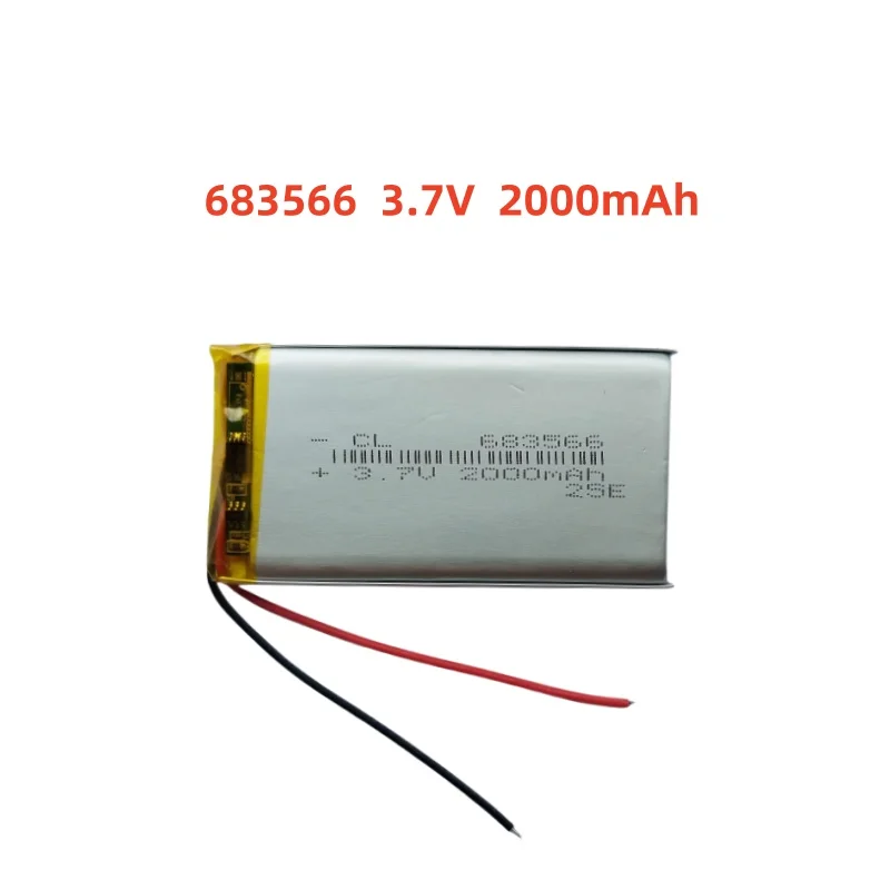 3.7V 2000mAh Li-Polymer Replacement Li Lipo Battery 683566 JST 2Pin 1.0/1.25/1.5/2.0/2.54mm Connector For GPS Camera LED
3.7V 2000mAh Li-Polymer Replacement Li Lipo Battery 683566 JST 2Pin 1.0/1.25/1.5/2.0/2.54mm Connector For GPS Camera LED