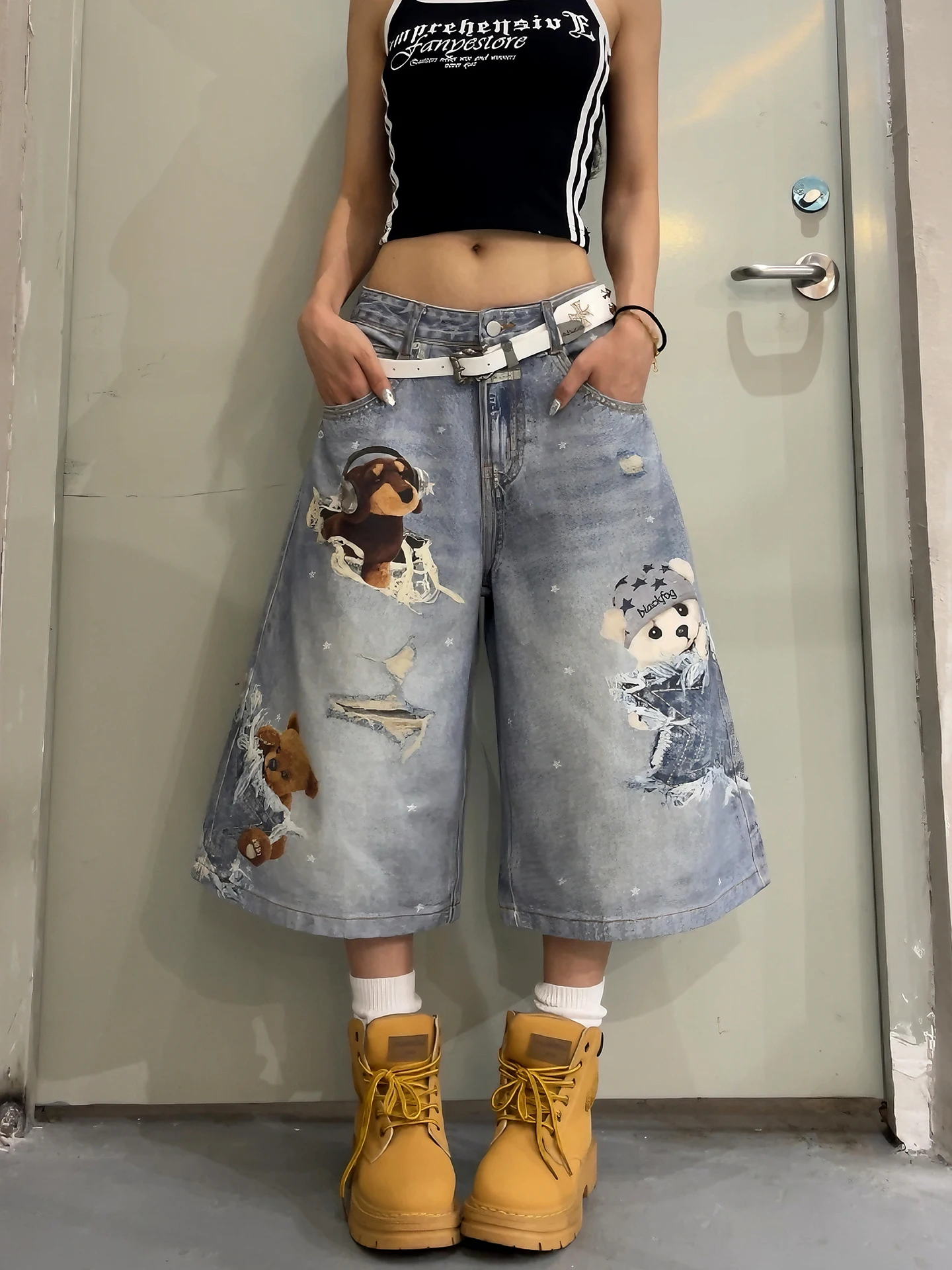 Retro American Street Graffiti 3D Print Loose Wide Leg Jeans Women's Summer Washed Seven-Foot Denim Shorts Straight Cut Natur...
Retro American Street Graffiti 3D Print Loose Wide Leg Jeans Women's Summer Washed Seven-Foot Denim Shorts Straight Cut Natur...