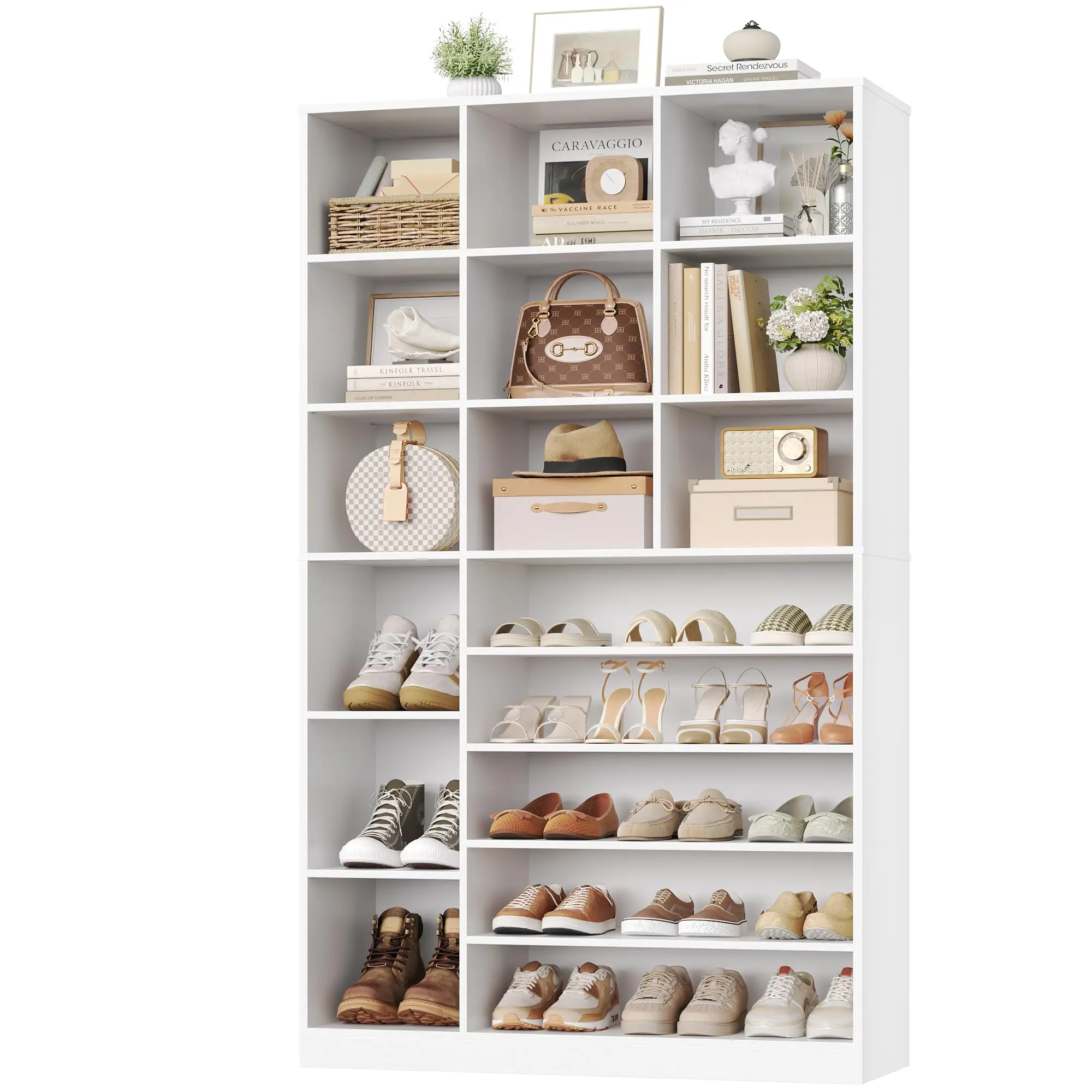 185Cm High Modern 6-Tier Shoe Organizer With Display Shelves For 27-32 Pairs, Multi-Use Storage Cabinet For Hallway, Closet And
185Cm High Modern 6-Tier Shoe Organizer With Display Shelves For 27-32 Pairs, Multi-Use Storage Cabinet For Hallway, Closet And