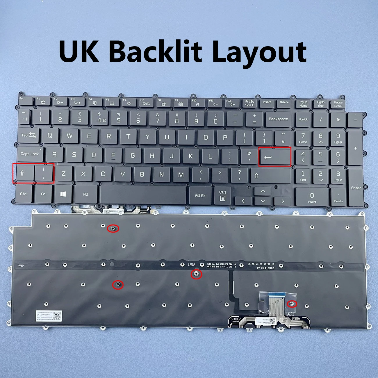 Spanish/UK Backlit Keyboard For LG Gram 17Z90P 17Z90P-G 17Z90P-K 17Z90P-N .APB7U1 17Z90P-N.APS5U1 17Z90P-K.AAB8U1 17Z95P Series
Spanish/UK Backlit Keyboard For LG Gram 17Z90P 17Z90P-G 17Z90P-K 17Z90P-N .APB7U1 17Z90P-N.APS5U1 17Z90P-K.AAB8U1 17Z95P Series