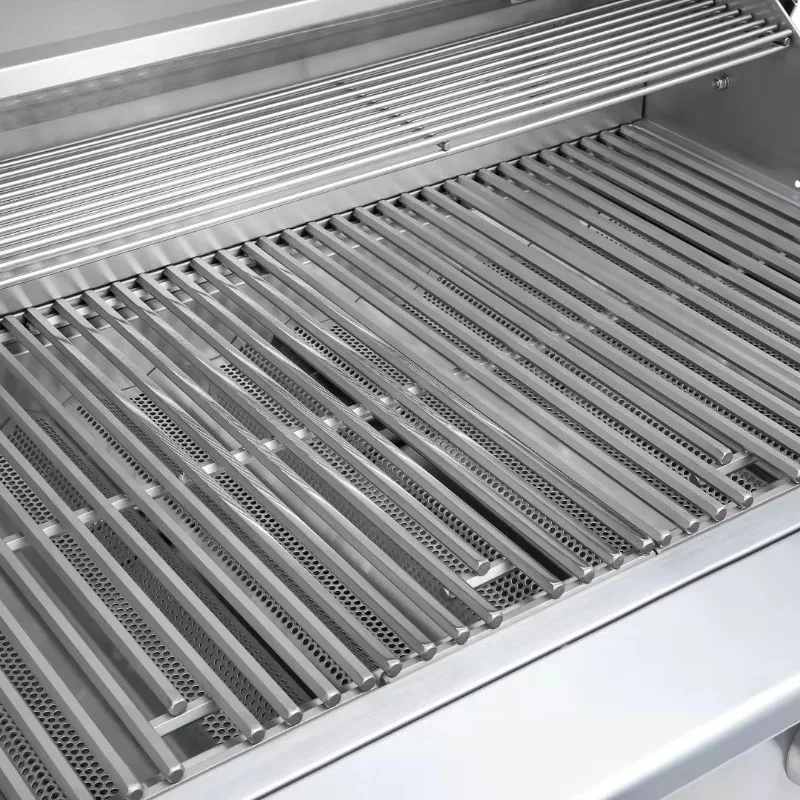 5-Burner Stainless Steel Commercial BBQ Grill Large Outdoor Kitchen Built with Easy Cleaning Features