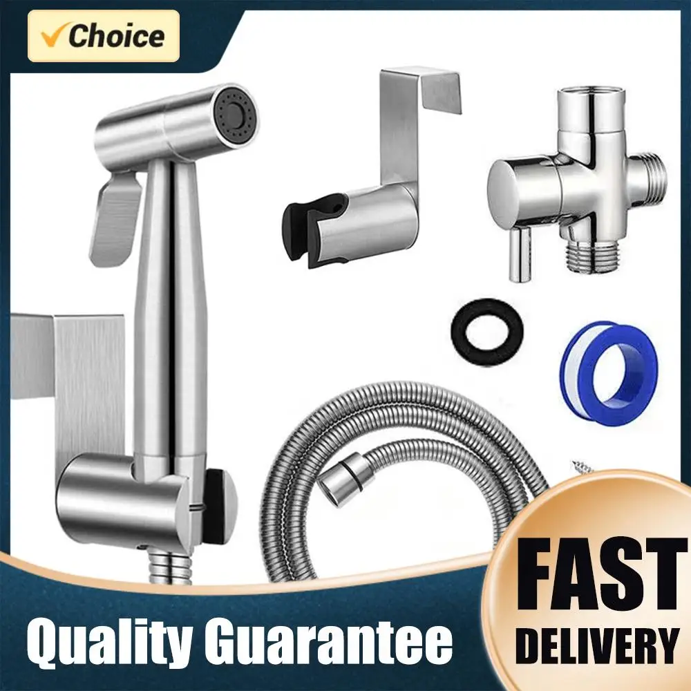 Stainless Steel Bidet Hand Shower with 2 Way Diverter & Hose Portable Toilet Sprayer Gun Self Cleaning Bidet Sprayer Set
Stainless Steel Bidet Hand Shower with 2 Way Diverter & Hose Portable Toilet Sprayer Gun Self Cleaning Bidet Sprayer Set