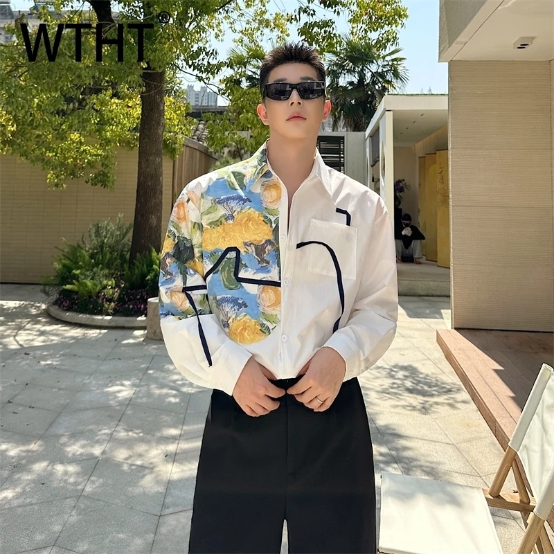 WTHT Fashion 2025 Summer Men‘s Irregular Print Bandage Design Casual Shirts Trendy Single-breasted Long Sleeves Tops Male 2A0586
WTHT Fashion 2025 Summer Men‘s Irregular Print Bandage Design Casual Shirts Trendy Single-breasted Long Sleeves Tops Male 2A0586