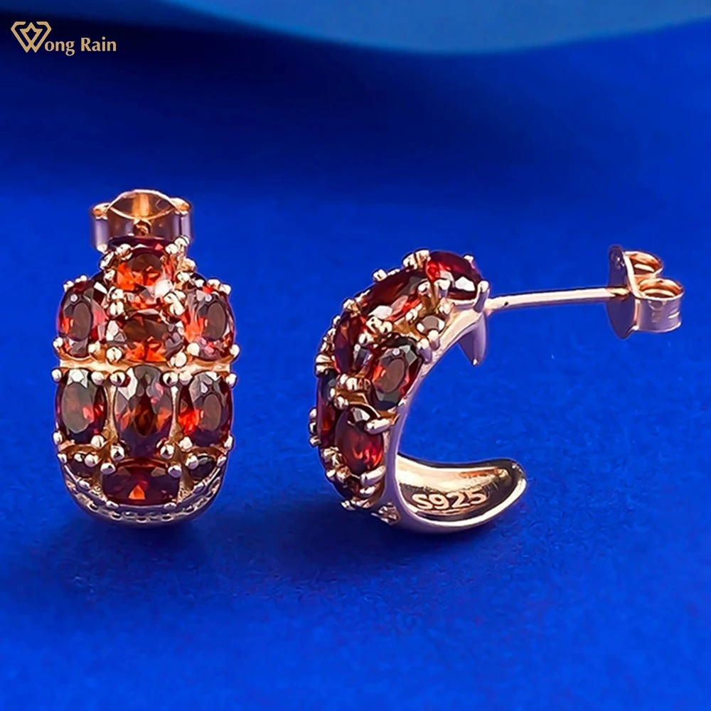 Wong Rain Solid 925 Sterling Silver Oval Cut Garnet High Carbon Diamond Gemstone Women Earrings Ear Studs Fine Jewelry Wholesale
Wong Rain Solid 925 Sterling Silver Oval Cut Garnet High Carbon Diamond Gemstone Women Earrings Ear Studs Fine Jewelry Wholesale