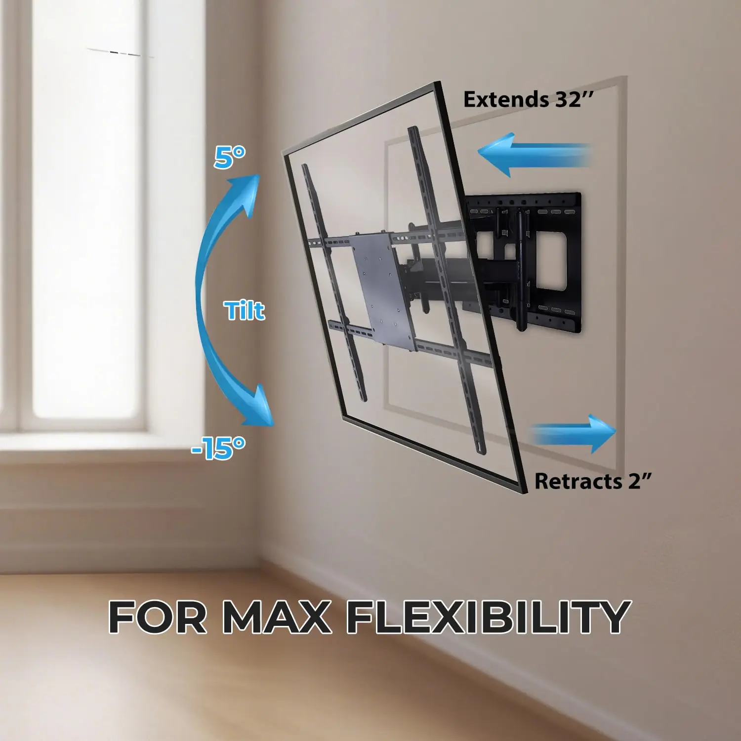 Настенный кронштейн для телевизора 75 дюймов, полностью регулируемый угловой кронштейн для телевизоров 55-90 дюймов, удлиненный кронштейн 32 дюйма, выдерживает до 120 фунтов.
Настенный кронштейн для телевизора 75 дюймов, полностью регулируемый угловой кронштейн для телевизоров 55-90 дюймов, удлиненный кронштейн 32 дюйма, выдерживает до 120 фунтов.