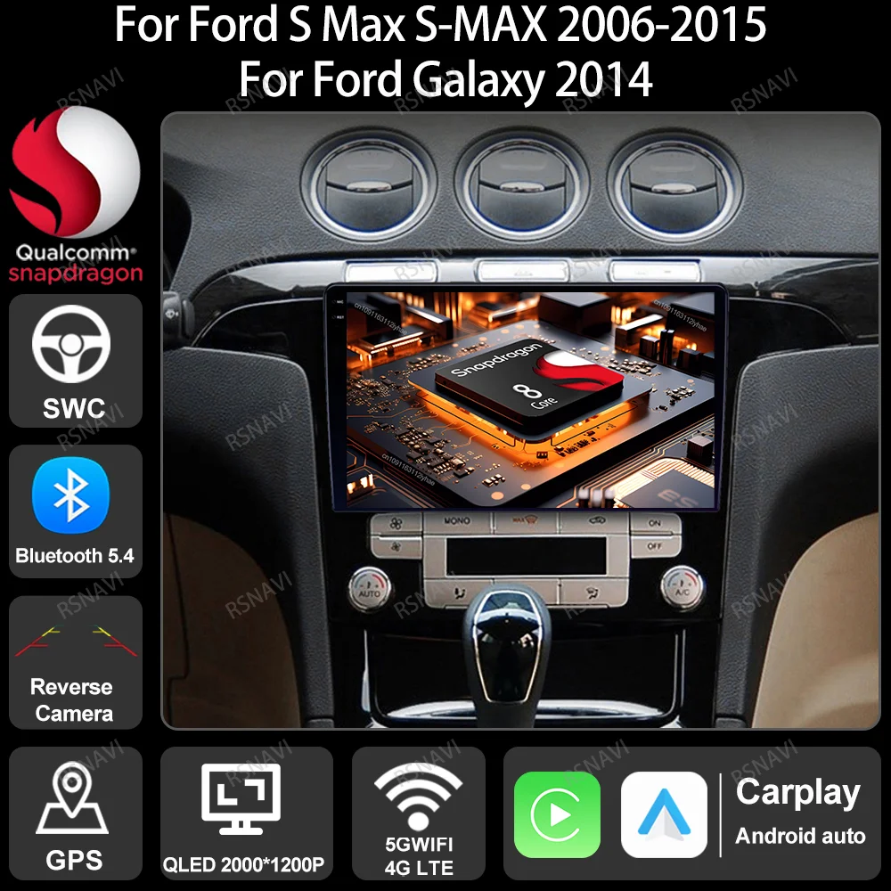 Car Radio Android 15 For Ford S Max S-MAX 2006-2015 For Ford Galaxy 2014 GPS Stereo DVD 5G WIFI Autoradio Viedo Player Qualcomm
Car Radio Android 15 For Ford S Max S-MAX 2006-2015 For Ford Galaxy 2014 GPS Stereo DVD 5G WIFI Autoradio Viedo Player Qualcomm