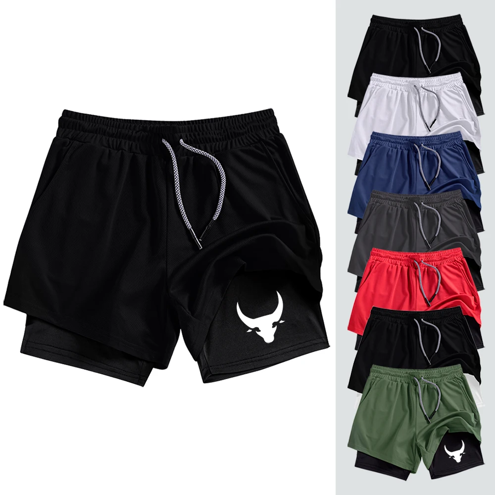 Мужские двухслойные шорты для бега с внутренним карманом для телефона и петлей для полотенца, с принтом головы быка, быстросохнущие, для тренировок и занятий спортом
Мужские двухслойные шорты для бега с внутренним карманом для телефона и петлей для полотенца, с принтом головы быка, быстросохнущие, для тренировок и занятий спортом