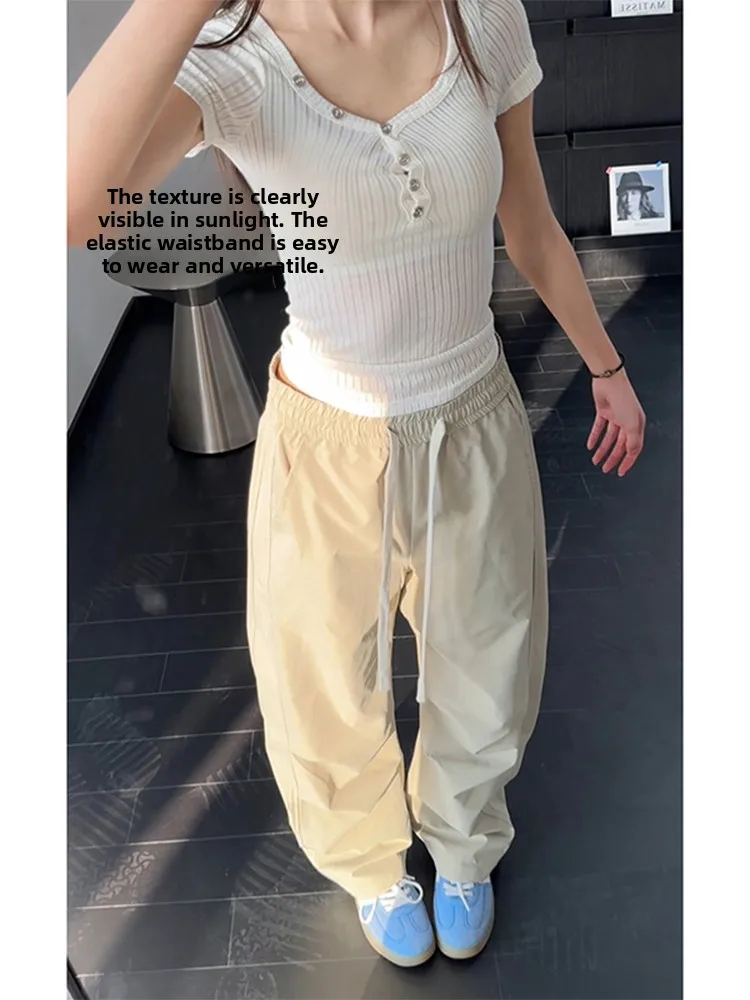 White American Straight Leg Qui Dry Pants High Waist Dstring Ice Silk Pants Slimming Wide Leg Pants for Men Summer Casua...
White American Straight Leg Qui Dry Pants High Waist Dstring Ice Silk Pants Slimming Wide Leg Pants for Men Summer Casua...