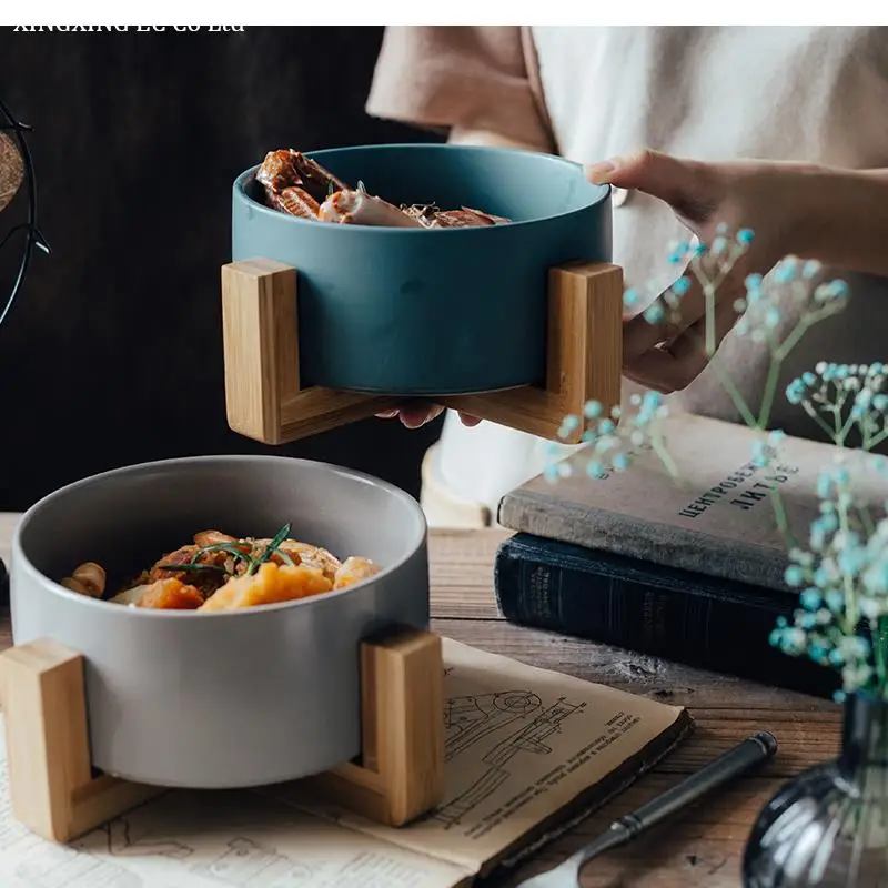 Large Fruit Bowl Salad Dessert Nordic Household with Wooden Bottom Personalized Ceramic Table Supplies
Large Fruit Bowl Salad Dessert Nordic Household with Wooden Bottom Personalized Ceramic Table Supplies