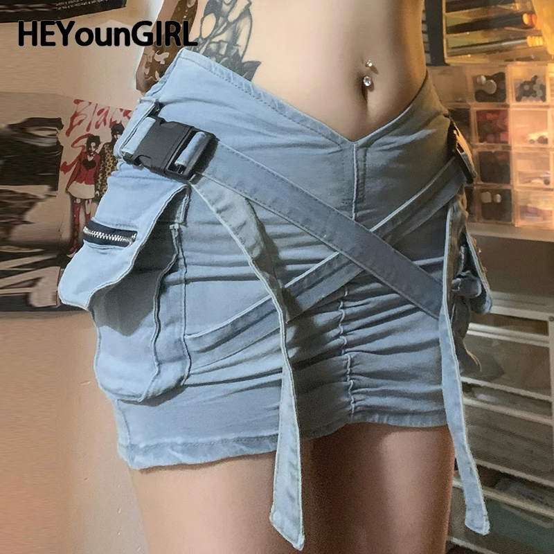 HEYounGIRL Стильная джинсовая юбка с перекрестными бретелями и школьной сумкой на пуговицах, узкие джинсы с низкой талией, юбки с запахом в стиле панк, High Street
HEYounGIRL Стильная джинсовая юбка с перекрестными бретелями и школьной сумкой на пуговицах, узкие джинсы с низкой талией, юбки с запахом в стиле панк, High Street