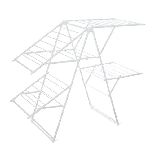 White Foldable 4-Tier Metal Laundry Drying Rack, Space Efficient, 61x23.6x49.6 Inches
White Foldable 4-Tier Metal Laundry Drying Rack, Space Efficient, 61x23.6x49.6 Inches