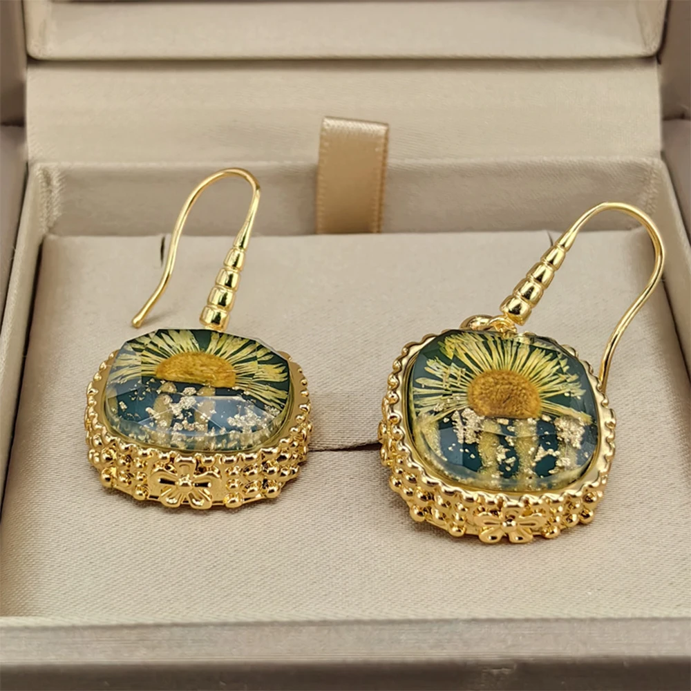 Trendy Vintage Personality S925 Silver Needle Glass earrings for women's girl Ear drop gift Party fine Jewelry
Trendy Vintage Personality S925 Silver Needle Glass earrings for women's girl Ear drop gift Party fine Jewelry