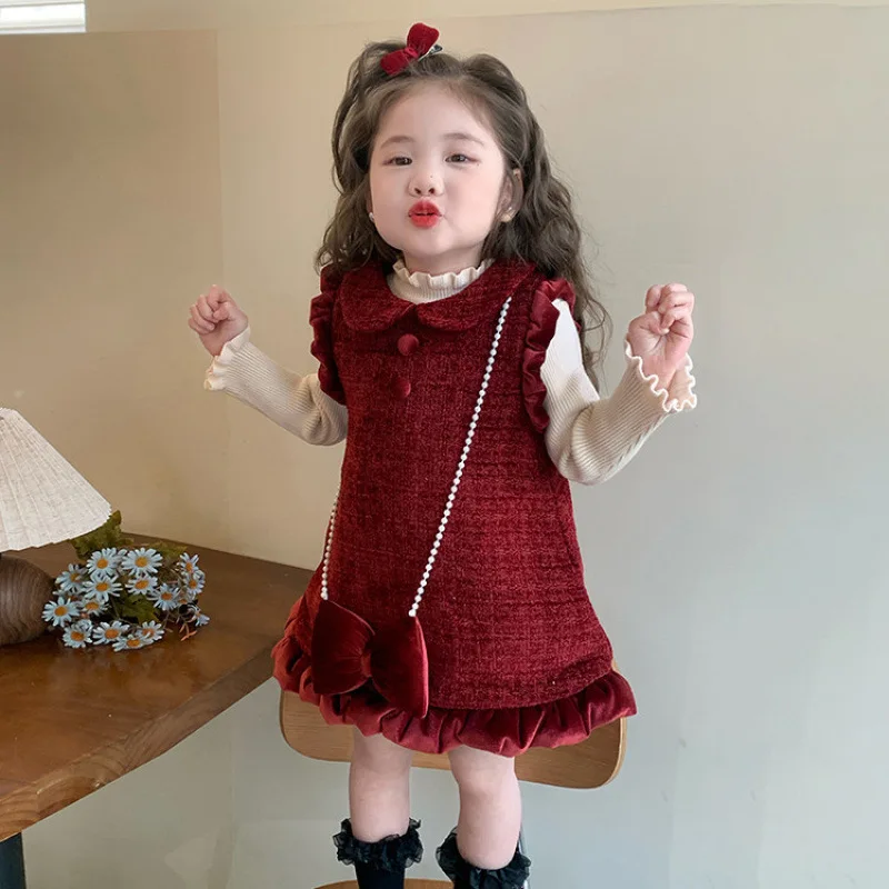 Girls' Dress Autumn Winter Children's Red Stunning Thickened Stylish Girl Baby Winter Fleece Princess Dress
Girls' Dress Autumn Winter Children's Red Stunning Thickened Stylish Girl Baby Winter Fleece Princess Dress