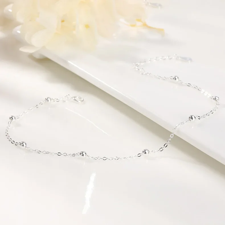 925 Sterling Silver Chain Anklets For Women Beach Party Beads Ankle Jewelry Girl Best Gifts
925 Sterling Silver Chain Anklets For Women Beach Party Beads Ankle Jewelry Girl Best Gifts