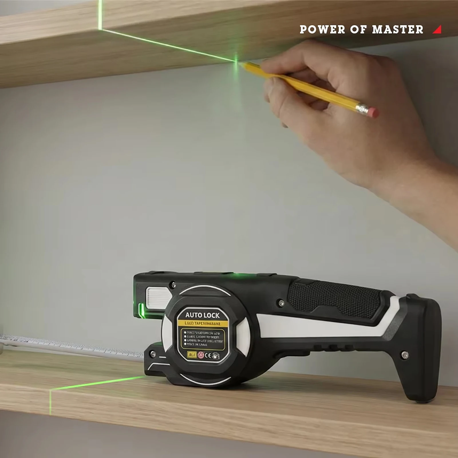 2-in-1 Laser Measuring Tape 5M Laser Crosshair Decoration Infrared Rangefinder Steel Measuring Indoor Measuring Instrument
2-in-1 Laser Measuring Tape 5M Laser Crosshair Decoration Infrared Rangefinder Steel Measuring Indoor Measuring Instrument