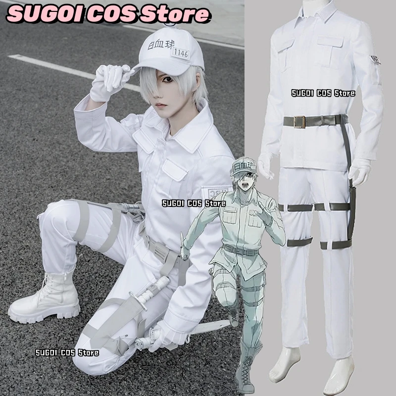 Anime Cells at Work! Neutrophil Costume White Blood Cell Cosplay Coat Pants Belt Hat Golves Set Child Adult Role-play Uniform
Anime Cells at Work! Neutrophil Costume White Blood Cell Cosplay Coat Pants Belt Hat Golves Set Child Adult Role-play Uniform