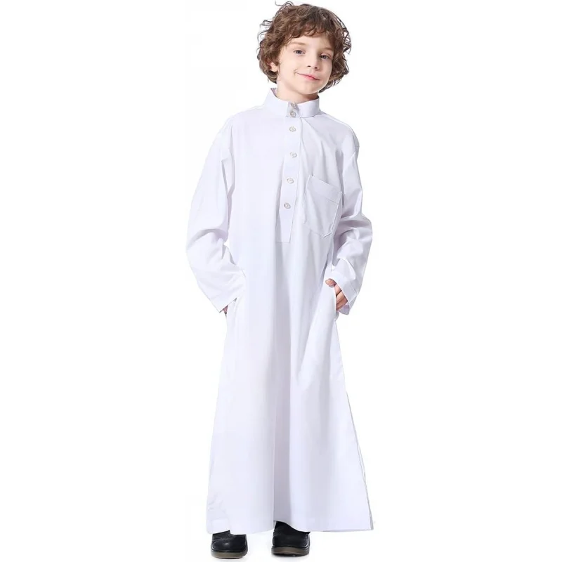 Boy's Muslim Arab Solid Color Thobe Long Sleeve Kaftan Embroidered Robe Islamic Arabic Abaya Thobe
Boy's Muslim Arab Solid Color Thobe Long Sleeve Kaftan Embroidered Robe Islamic Arabic Abaya Thobe