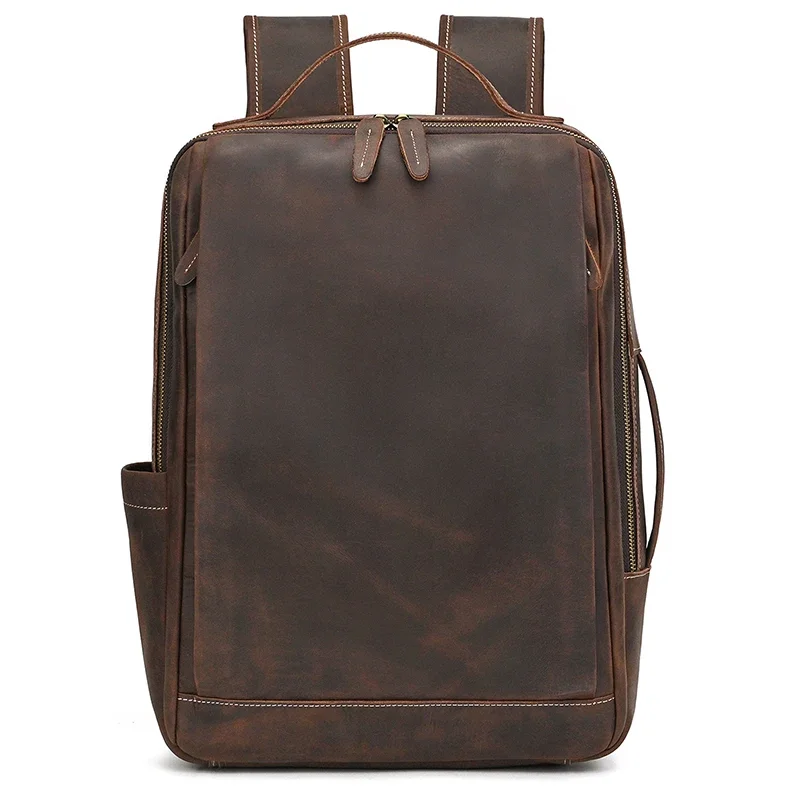 Рюкзак из натуральной кожи большой емкости 46 см для 17,3-дюймовой сумки для ноутбука, большая вместимость, мужской дорожный рюкзак из натуральной телячьей кожи в стиле ретро
Рюкзак из натуральной кожи большой емкости 46 см для 17,3-дюймовой сумки для ноутбука, большая вместимость, мужской дорожный рюкзак из натуральной телячьей кожи в стиле ретро