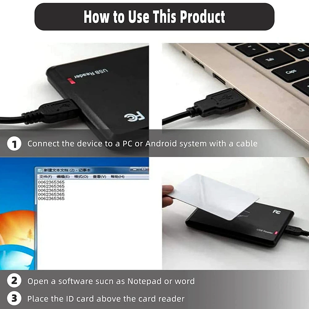 USB RFID Reader ID Card Reader Contactless Card Reader For EM4100-ABWO
USB RFID Reader ID Card Reader Contactless Card Reader For EM4100-ABWO