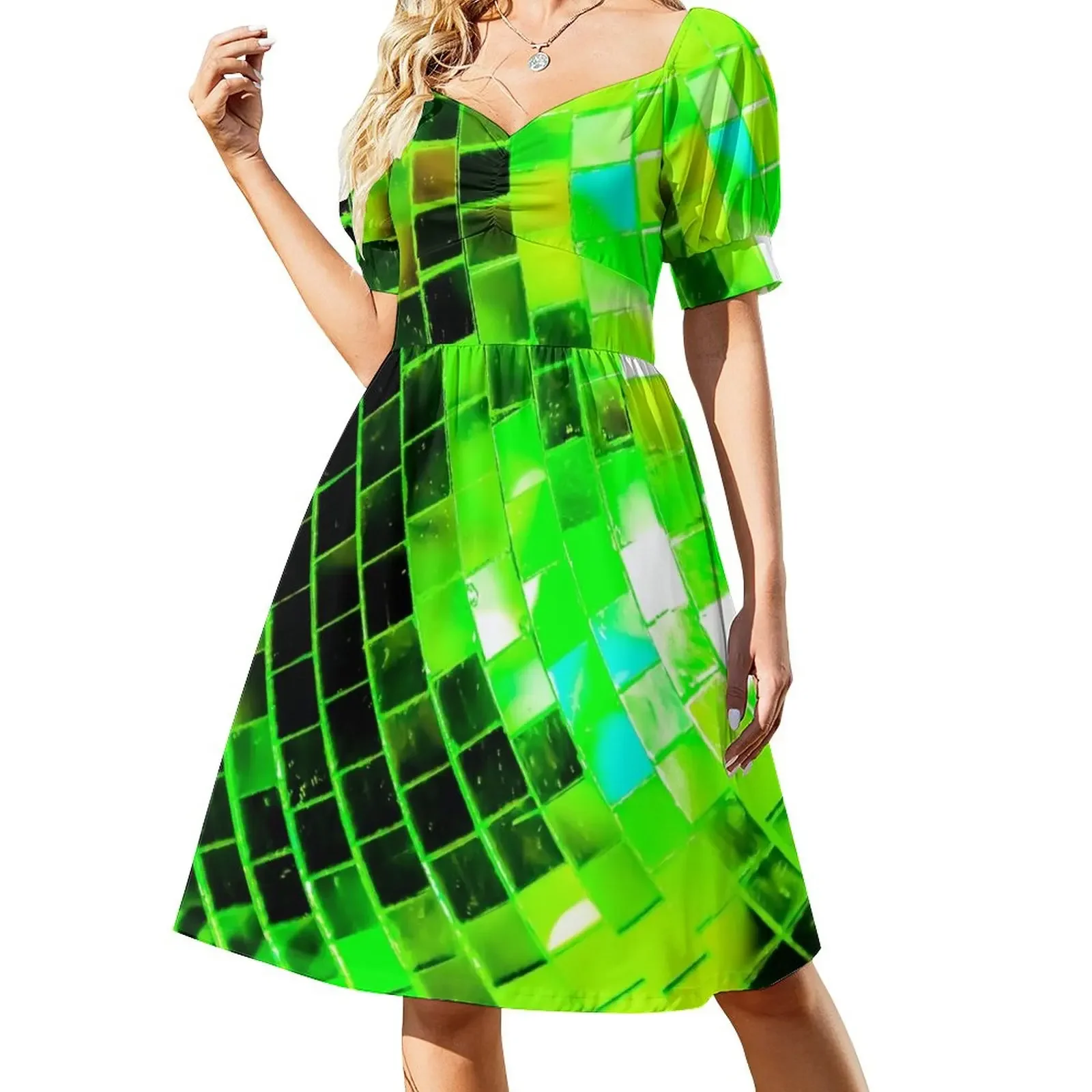 Funky Green Disco Ball Short-Sleeved Dress cute dress women's summer clothing 2025
Funky Green Disco Ball Short-Sleeved Dress cute dress women's summer clothing 2025