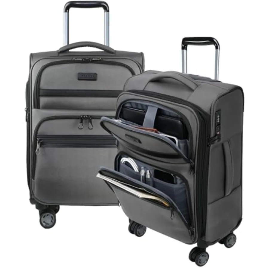 20 Inch Softside Expandable Carry On Luggage with Front Business Pockets Grey Spinner Wheels Built-in TSA Lock Durable Rolling
20 Inch Softside Expandable Carry On Luggage with Front Business Pockets Grey Spinner Wheels Built-in TSA Lock Durable Rolling