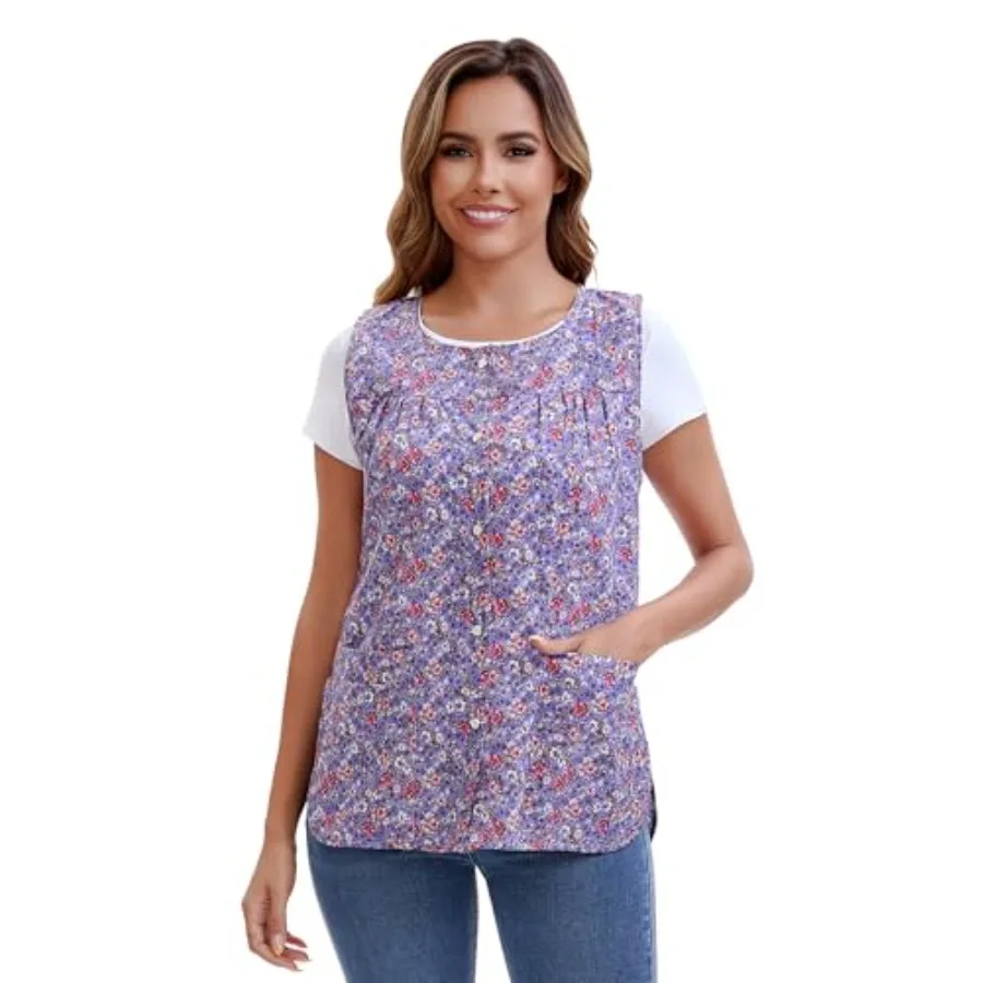 Nanxson Women Cobbler Apron with Pockets, Printed Cotton Smock with Buttons for Cooking Cleaning Gardening
Nanxson Women Cobbler Apron with Pockets, Printed Cotton Smock with Buttons for Cooking Cleaning Gardening