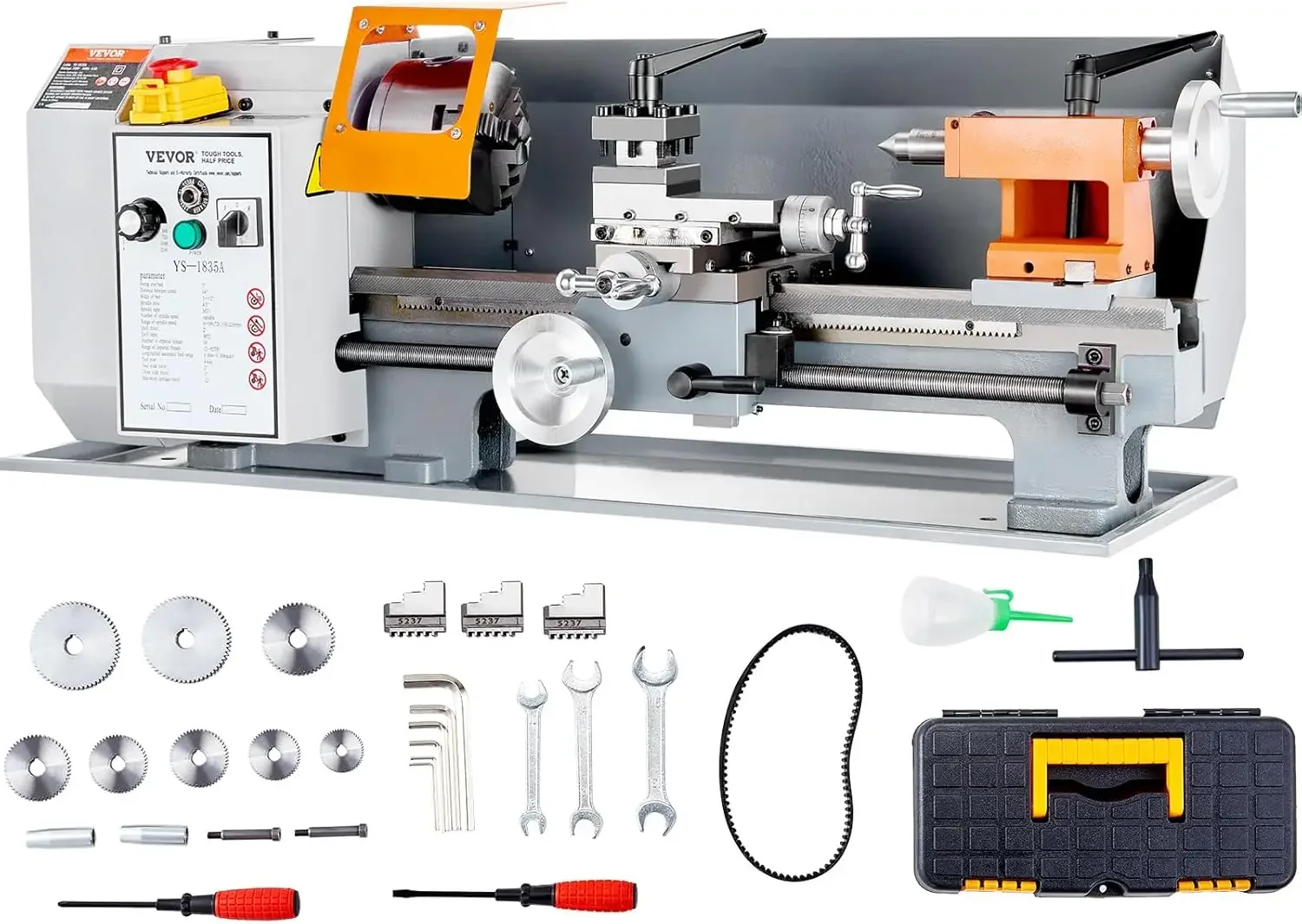 Metal Lathe Machine, 7'' x 13.78'', Precision Benchtop Power Metal Lathe, 0-2200 RPM Continuously Variable Speed
Metal Lathe Machine, 7'' x 13.78'', Precision Benchtop Power Metal Lathe, 0-2200 RPM Continuously Variable Speed
