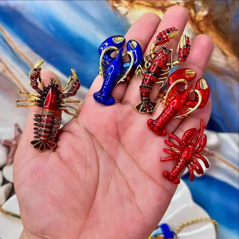 Colorful Enamel Lobster Shaped Metal Rings for Women Girls Ocean Style Exaggerated Trendy Jewelry Finger Accessory
Colorful Enamel Lobster Shaped Metal Rings for Women Girls Ocean Style Exaggerated Trendy Jewelry Finger Accessory