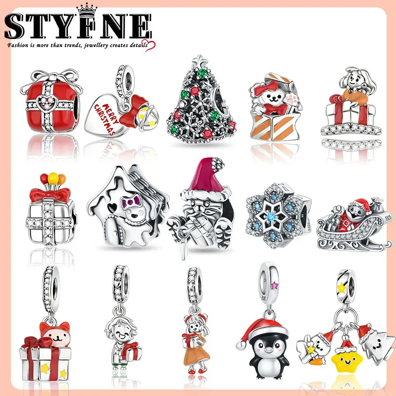 925 Sterling Silver Gingerbread House Charm Christmas Penguin Gift Box Snowman Bell Symbols Beads Fits DIY Jewelry
925 Sterling Silver Gingerbread House Charm Christmas Penguin Gift Box Snowman Bell Symbols Beads Fits DIY Jewelry