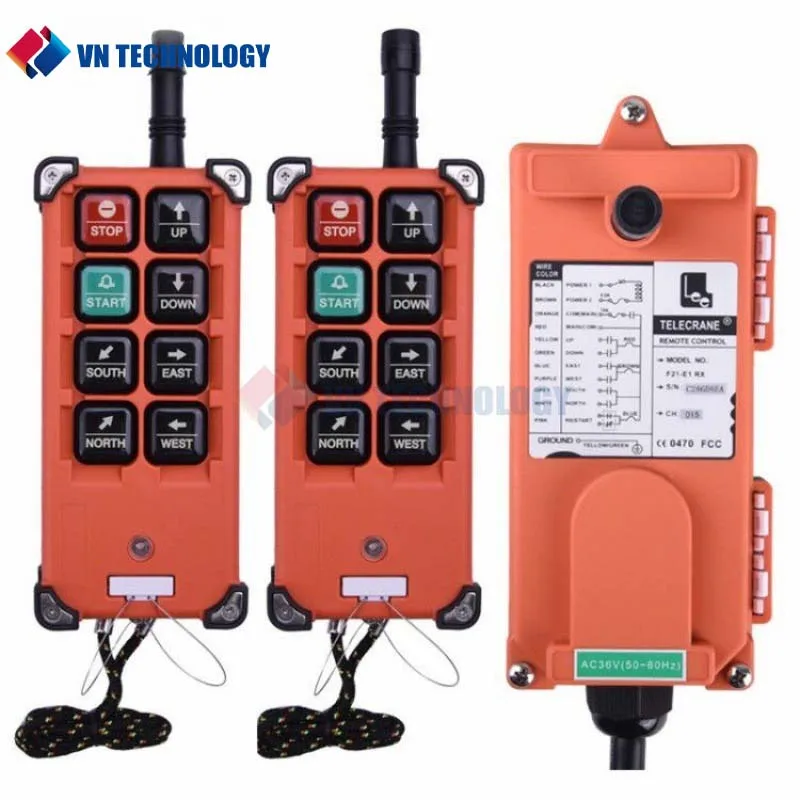 F21-E1B Wireless industrial remote control 6 button suitable for 12V~440V lifting motor, crane remote control and receiver
F21-E1B Wireless industrial remote control 6 button suitable for 12V~440V lifting motor, crane remote control and receiver