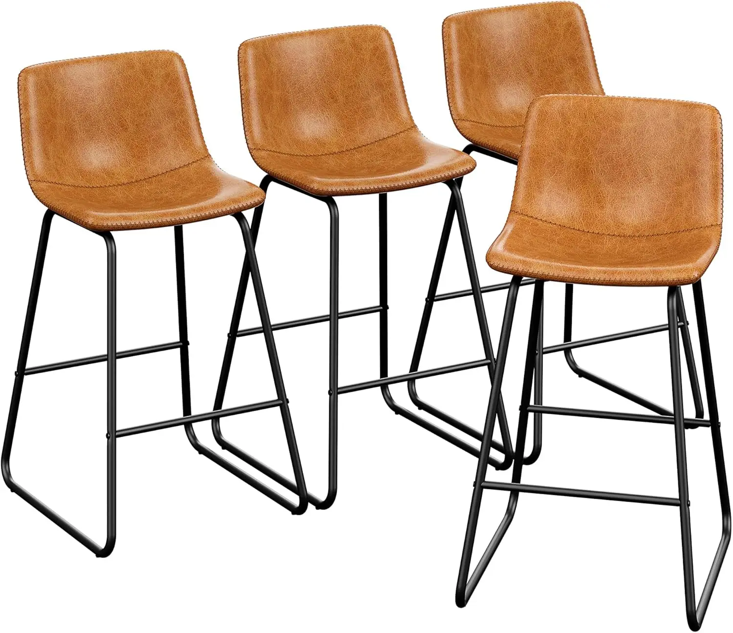 Four Brown Counter Height Bar Stools With Backrest
Four Brown Counter Height Bar Stools With Backrest