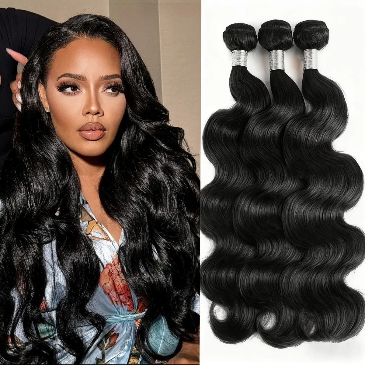 Natural Color Body Wave Hair Bundles with Natural Slight Wave Texture Loose Curl Brazilian Remy Human Hair Extensions for Women
Natural Color Body Wave Hair Bundles with Natural Slight Wave Texture Loose Curl Brazilian Remy Human Hair Extensions for Women