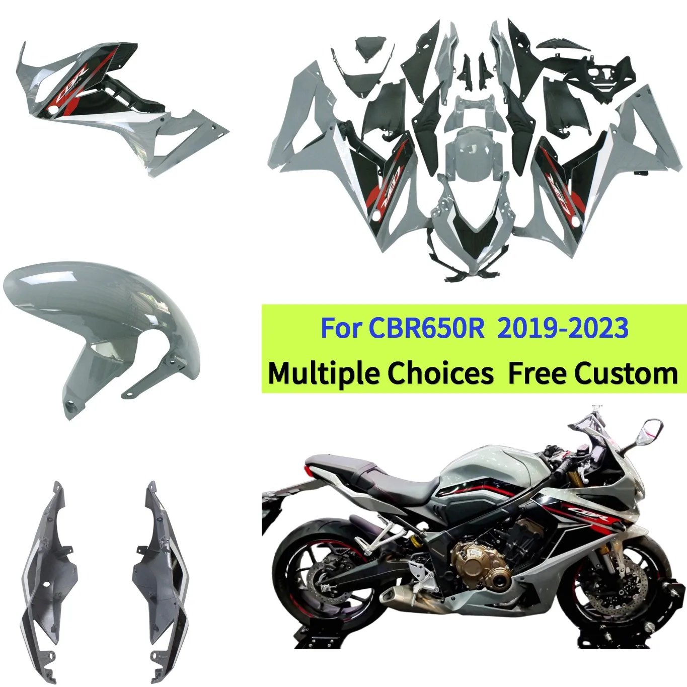 For Honda CBR 650R 2019 2020 2021 2022 2023 Motorcycle Fairing | Nardo Grey & Black
For Honda CBR 650R 2019 2020 2021 2022 2023 Motorcycle Fairing | Nardo Grey & Black