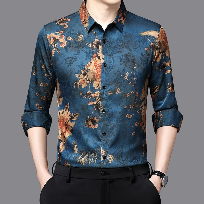 Flowers Printed Business Stretch Clothes For Mens Fashion Office Wear Work Shirts Elastic Smooth Cozy Comfortable Blouse Quality
Flowers Printed Business Stretch Clothes For Mens Fashion Office Wear Work Shirts Elastic Smooth Cozy Comfortable Blouse Quality