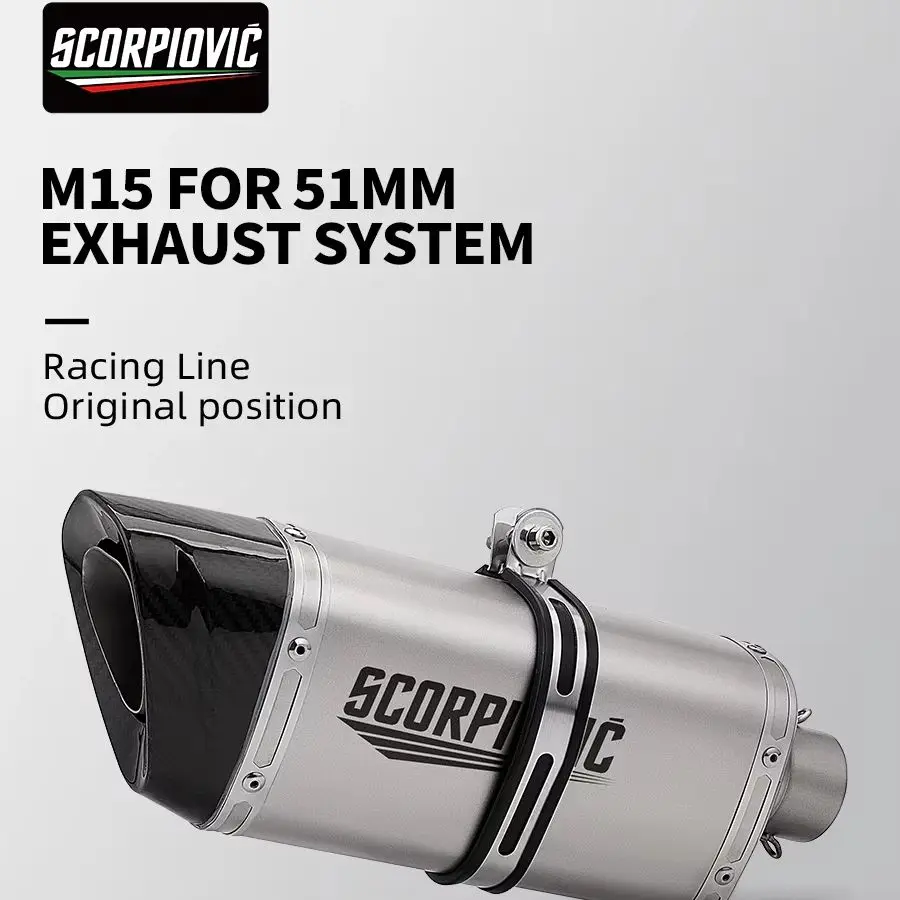 Motorcycle exhaust pipe modification M15 industry and trade C type universal tail section 51MM Z650 R3 RC390 MT09 650NK
Motorcycle exhaust pipe modification M15 industry and trade C type universal tail section 51MM Z650 R3 RC390 MT09 650NK