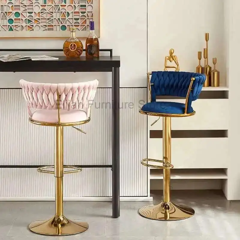 Nordic Rotating Lifting Bar Chair High Foot Stool With Velvet Backrest Modern Furniture High Elastic Sponge Bar Stool Furniture
Nordic Rotating Lifting Bar Chair High Foot Stool With Velvet Backrest Modern Furniture High Elastic Sponge Bar Stool Furniture