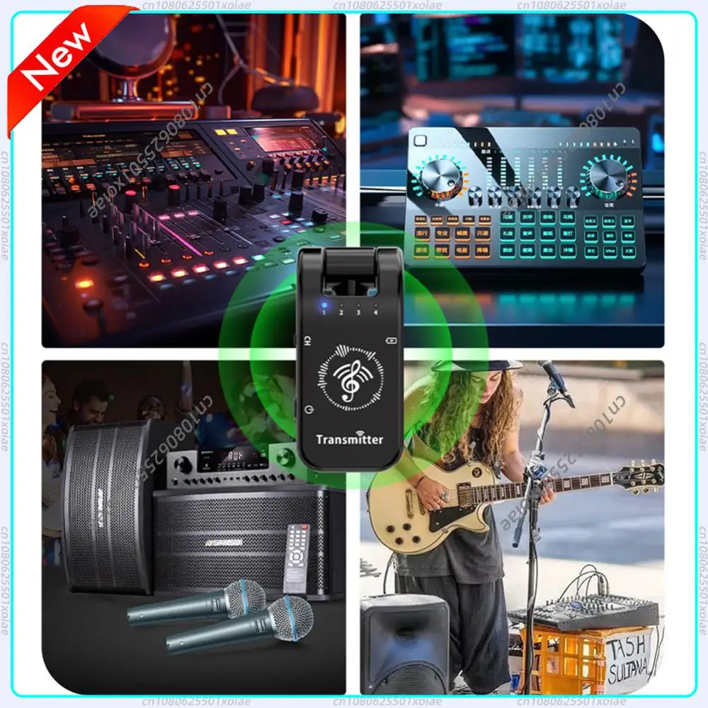 Wireless In-Ear Monitor System Rechargeable Transmitter Receiver 40M Transmission for Studio Band Rehearsal Live Performance