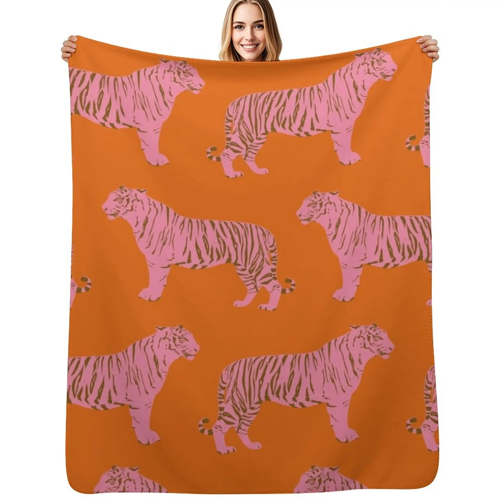 Tiger Pattern in Pink and Orange Throw Blanket All Season Soft Lightweight Blanket for Home
Tiger Pattern in Pink and Orange Throw Blanket All Season Soft Lightweight Blanket for Home