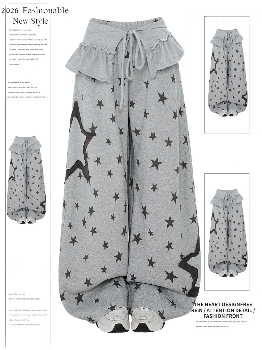 Loose Wide Leg Dance Sweatpants Women's Casual Pants Spring New Style Printed Star Curtain Fake Two-Piece Sporty Leisure Trou...
Loose Wide Leg Dance Sweatpants Women's Casual Pants Spring New Style Printed Star Curtain Fake Two-Piece Sporty Leisure Trou...