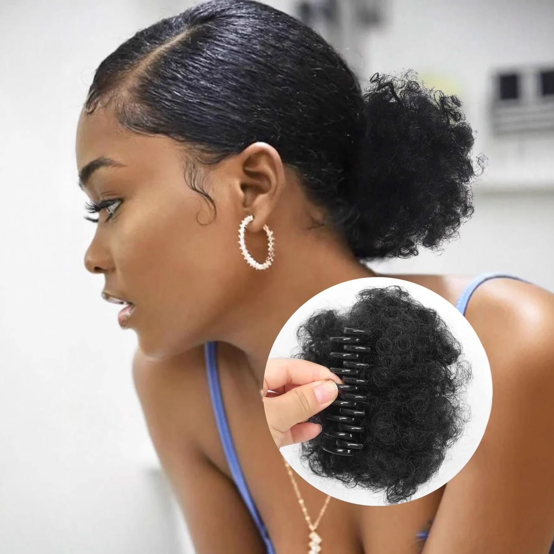 Kinky Curly Chignon Tail With Hair Claw Clip Synthetic Hair Extensions Ponytail Braids Puffy Curl Wig Package
Kinky Curly Chignon Tail With Hair Claw Clip Synthetic Hair Extensions Ponytail Braids Puffy Curl Wig Package